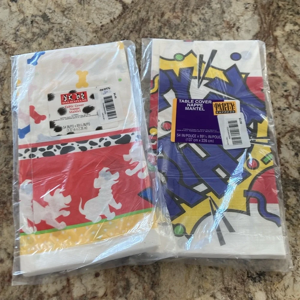 Vtg Disney Hallmark 101 Dalmatians Party Disposable Table Cover New Dead stock